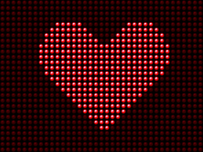 Valentine's day love heart light panel. Editable Vector Image